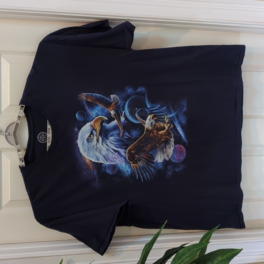 ODM It's About the Art Men's Navy Blue Short Sleeve Eagle Graphic Tee Size 3XL